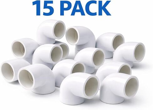1 بوصة كوع PVC 90 درجة SCH 40 Slip x Slip 15 Pack | تركيبات السباكة الثقيلة in Kuwait