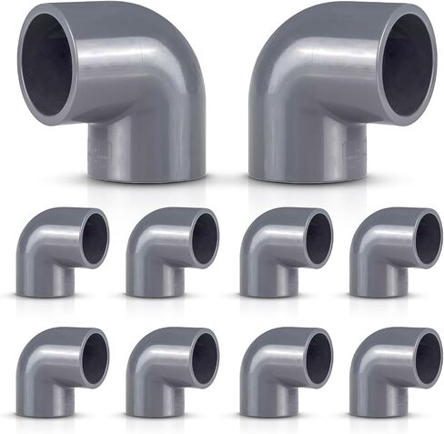PVC Schedule 80 90 Degree Elbow 1" Socket x Socket (Slip x Slip) Pipe Fitting, Gray in Kuwait