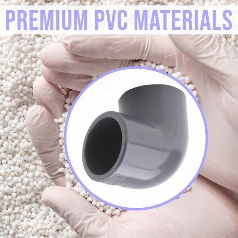 PVC Schedule 80 90 Degree Elbow 1" Socket x Socket (Slip x Slip) Pipe Fitting, Gray in Kuwait