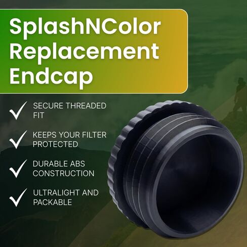 غطاء طرفي بديل من SplashNColor لفلتر المياه المضغوط من سوير - سدادة ملتوية آمنة | ملحق ترطيب مانع للتسرب | معدات حقائب الظهر والمشي لمسافات طويلة خفيفة الوزن | يناسب خيوط الفلتر القياسية in Kuwait