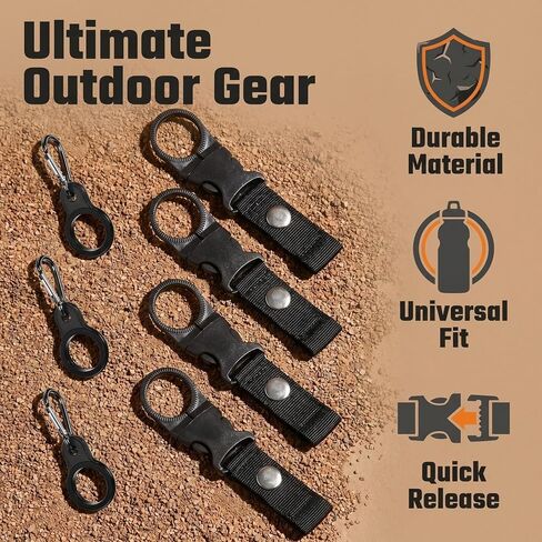 10 PCS Water Bottle Holder Hanging Clip Bottles Buckle Clip Portable Mineral Water Bottle Clip Nylon Beverage Bottles Strap Mineral Waters Ring Holder for Outdoor Camping Hiking in Kuwait