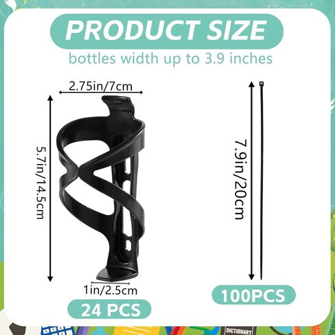 24 Pcs Water Bottle Holder for Classroom Anti-Spill Desk Cupholder with 100 Zip Ties Back to School Gift for Student Water Bottle Holders for Desk Chair Coffee Cup Holder for Office Home in Kuwait