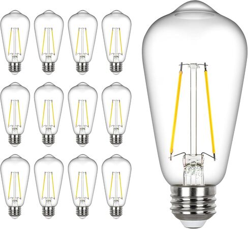 مصابيح اديسون LED قابلة للتعتيم من Sigalux مكافئة 40 وات، لمبة إضاءة E26 2700K أبيض دافئ، مصابيح LED عتيقة من زجاج العنبر ST58، 90+ CRI، 4.5W 400LM، قاعدة E26، 4 عبوات in Kuwait