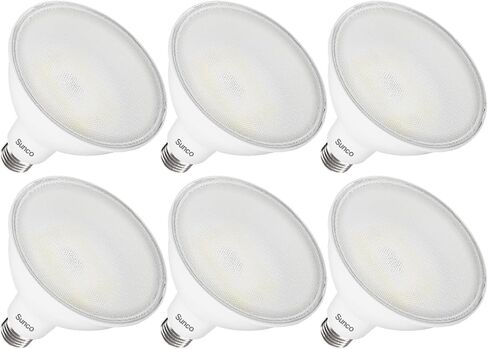 Sunco 6 عبوات PAR38 LED لمبة إضاءة خارجية، فائقة السطوع، 2800 لومن، 20 وات (ما يعادل 250 وات)، ضوء نهاري 5000 كلفن، قابل للتعتيم، قاعدة متوسطة E26، لممر ساحة المرآب الآمن، UL in Kuwait