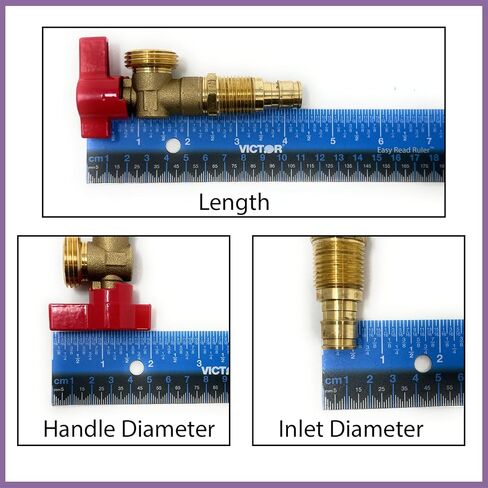 Washing Machine Valve, Brass 1/2" F1960 PEX Inlet x 3/4" MHT Outlet, Quarter Turn Shutoff, Red and Blue Handle for Hot-and-Cold water inlet. for PEX Tubing Water Distribution Systems. in Kuwait