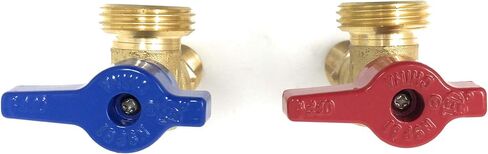 Washing Machine Valve, Brass 1/2" F1960 PEX Inlet x 3/4" MHT Outlet, Quarter Turn Shutoff, Red and Blue Handle for Hot-and-Cold water inlet. for PEX Tubing Water Distribution Systems. in Kuwait