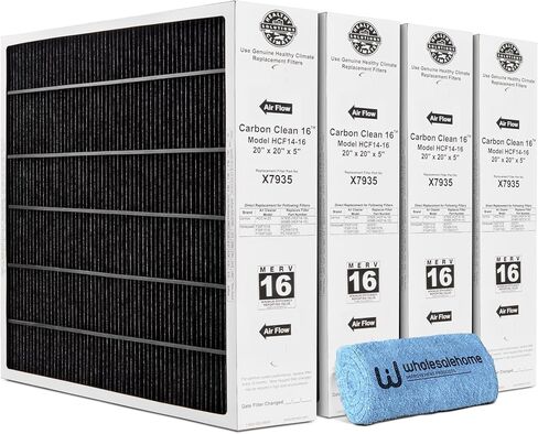 فلتر فرن Lennox X7935 20x20x5، فلتر هواء صحي للكربون النظيف Merv 16 Home HVAC، مع قطعة قماش للتنظيف بالجملة in Kuwait