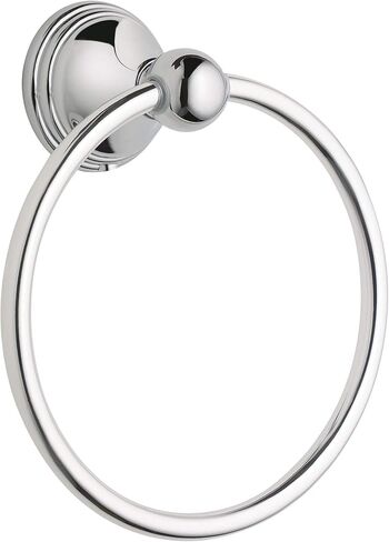 Moen DN8486CH مجموعة بريستون حلقة مناشف اليد للحمام، كروم مصقول ومجموعة Moen DN8408CH حامل ورق التواليت من مجموعة بريستون، كروم in Kuwait
