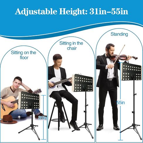 1 Pack Portable Folding Sheet Music Stand | for Guitar, Ukulele, Violin Players in Kuwait