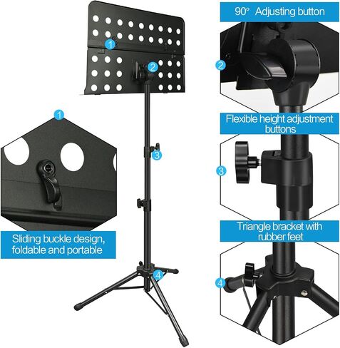 1 Pack Portable Folding Sheet Music Stand | for Guitar, Ukulele, Violin Players in Kuwait