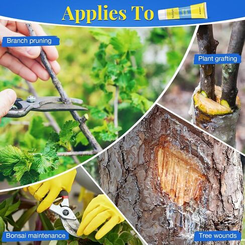 Threlaco Tree Wound Pruning Sealer، 100g Bonsai Wound Sealer Healing Paste، قطع النباتات مع فرشاة، لوازم تطعيم الأشجار، معجون قطع البونساي، التعافي السريع للنباتات in Kuwait