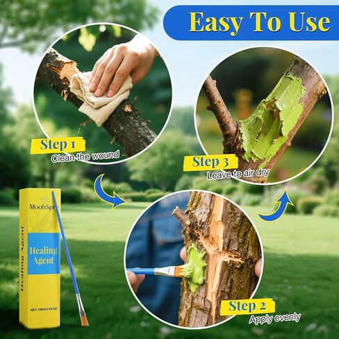 Threlaco Tree Wound Pruning Sealer، 100g Bonsai Wound Sealer Healing Paste، قطع النباتات مع فرشاة، لوازم تطعيم الأشجار، معجون قطع البونساي، التعافي السريع للنباتات in Kuwait