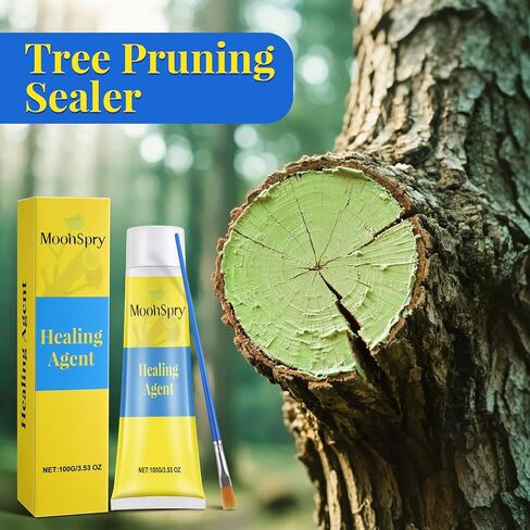 Threlaco Tree Wound Pruning Sealer، 100g Bonsai Wound Sealer Healing Paste، قطع النباتات مع فرشاة، لوازم تطعيم الأشجار، معجون قطع البونساي، التعافي السريع للنباتات in Kuwait