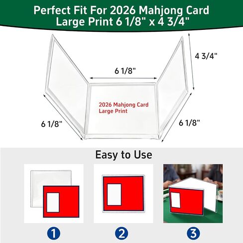 2026 Mah-Jong Card Sleeves, Clear Plastic Protective Cover Holder, Fit for Large Print 6 1/8" x 4 3/4" Card Protector Set, 4 Pack in Kuwait