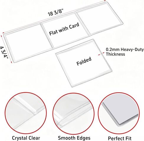 2026 Mah-Jong Card Sleeves, Clear Plastic Protective Cover Holder, Fit for Large Print 6 1/8" x 4 3/4" Card Protector Set, 4 Pack in Kuwait