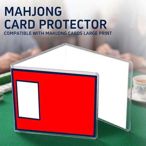 2026 Mah-Jong Card Sleeves, Clear Plastic Protective Cover Holder, Fit for Large Print 6 1/8" x 4 3/4" Card Protector Set, 4 Pack in Kuwait