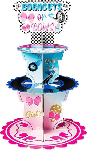 Haooryx Strawberry Cupcake Stand - 3 Tier Berry Sweet Red Plaid Cupcake Tower Cardboard Dessert Holder Pastry Platter for Baby Shower Girls Birthday Spring Summer Holiday Party Table Decoration Supply in Kuwait