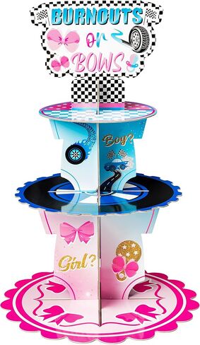 Haooryx Strawberry Cupcake Stand - 3 Tier Berry Sweet Red Plaid Cupcake Tower Cardboard Dessert Holder Pastry Platter for Baby Shower Girls Birthday Spring Summer Holiday Party Table Decoration Supply in Kuwait