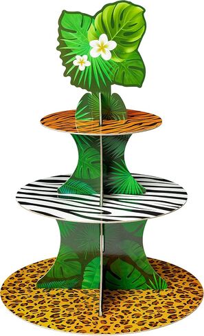 Haooryx Strawberry Cupcake Stand - 3 Tier Berry Sweet Red Plaid Cupcake Tower Cardboard Dessert Holder Pastry Platter for Baby Shower Girls Birthday Spring Summer Holiday Party Table Decoration Supply in Kuwait