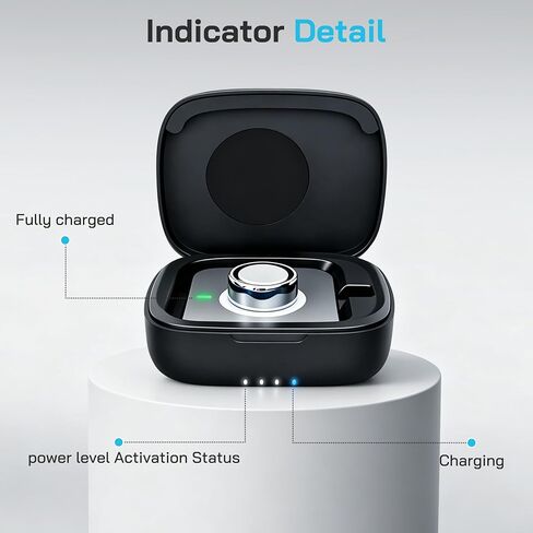 حافظة شحن حلقية ذكية لـ Oura Ring Gen 5 وGen 4 وGen 3، محطة شاحن سفر محمولة بقدرة 1000 مللي أمبير في الساعة، تناسب جميع أحجام Ring Gen 5 Gen 4 | الجيل الثالث (الشاحن الرسمي غير متضمن) in Kuwait