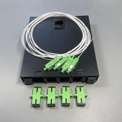Fiber Optic Terminal Boxes 4 Port Fiber Splice Cassettes SC LC Distribution Frame Flanges & Pigtail Options Available(Black with Flange) in Kuwait