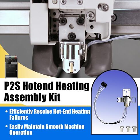 طقم تجميع التسخين P2S Hotend المتوافق مع طابعات Bambu Lab P2S ثلاثية الأبعاد، ومكون التسخين P2S Hotend مع خرطوشة سخان وأجهزة استشعار الثرمستور ومشبك قاعدة معزول بالزركونيا، يمكن استبداله بسرعة in Kuwait