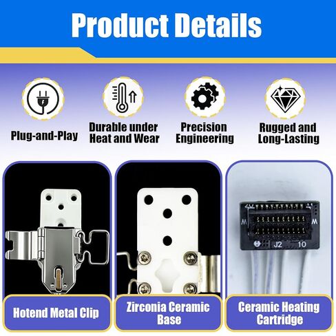 طقم تجميع التسخين P2S Hotend المتوافق مع طابعات Bambu Lab P2S ثلاثية الأبعاد، ومكون التسخين P2S Hotend مع خرطوشة سخان وأجهزة استشعار الثرمستور ومشبك قاعدة معزول بالزركونيا، يمكن استبداله بسرعة in Kuwait