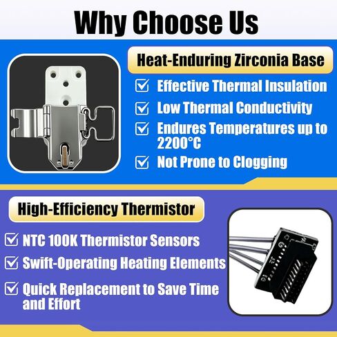 طقم تجميع التسخين P2S Hotend المتوافق مع طابعات Bambu Lab P2S ثلاثية الأبعاد، ومكون التسخين P2S Hotend مع خرطوشة سخان وأجهزة استشعار الثرمستور ومشبك قاعدة معزول بالزركونيا، يمكن استبداله بسرعة in Kuwait