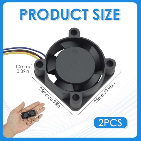2 Pack Hotend Cooling Fans Compatible with Bambu Lab X1/X1C 3D Printer, Precision Hydraulic Bearings Brushless Fans with PWM Speed Control, NOT Compatible with P1 or A1 Series Printers, New in Kuwait