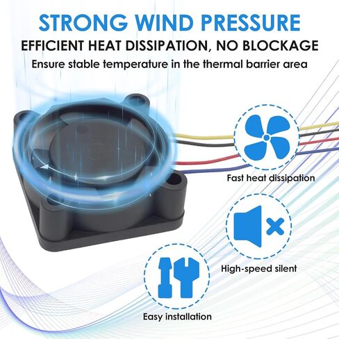 2 Pack Hotend Cooling Fans Compatible with Bambu Lab X1/X1C 3D Printer, Precision Hydraulic Bearings Brushless Fans with PWM Speed Control, NOT Compatible with P1 or A1 Series Printers, New in Kuwait