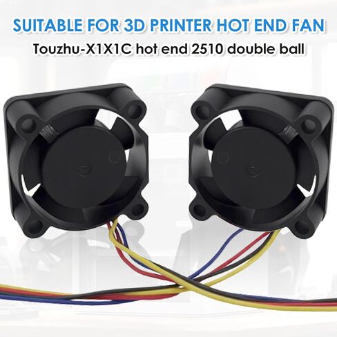 2 Pack Hotend Cooling Fans Compatible with Bambu Lab X1/X1C 3D Printer, Precision Hydraulic Bearings Brushless Fans with PWM Speed Control, NOT Compatible with P1 or A1 Series Printers, New in Kuwait