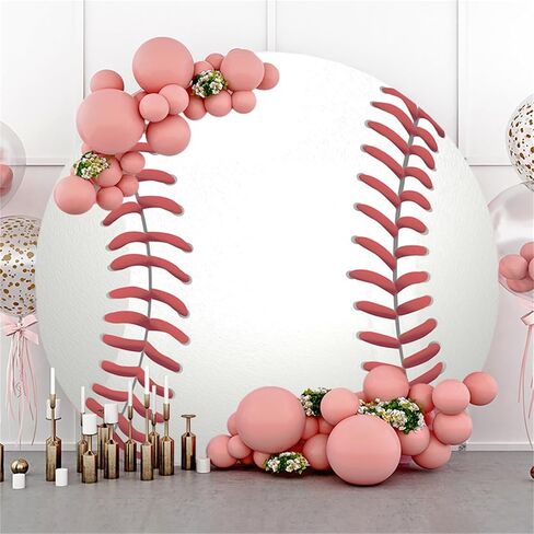Polyester Diameter 6.5ft Round Baseball Backdrop Cover Baseball Fan Theme Party Photography Background Sports Lover Birthday Party Decoration Supplies Adult Boys Portrait Studio Photo Prop in Kuwait