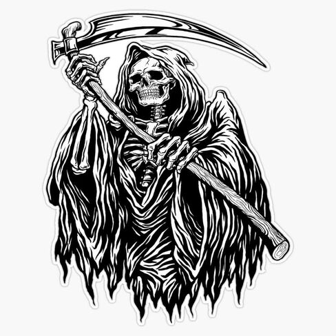 Grim Reaper Death Bumper Sticker Window Vinyl Decal 5" in Kuwait