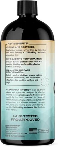 منظف ​​وواقي داخلي من CleanCoat - تركيبة مضادة للكهرباء الساكنة تحجب الأشعة فوق البنفسجية، حماية طويلة الأمد لمدة 4-6 أشهر لبلاستيك القوارب والجلود والفينيل والأسطح الداخلية البحرية in Kuwait