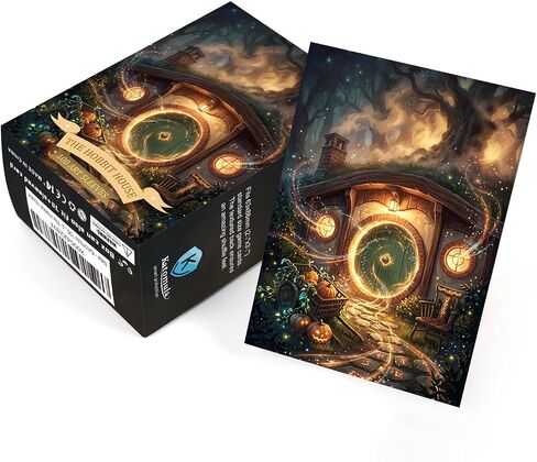 أكمام بطاقات 100 MTG من Katomula مع 100 كم داخلي، وأكمام فنية خلفية مزخرفة، تناسب البطاقات ذات الحجم القياسي - The Hobbit House in Kuwait