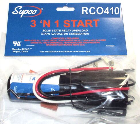 Supco RCO410 Start Capacitor Overload Relay Starting Kit 1/4 Hp to 1/3 Hp Compressors in Kuwait
