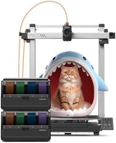 (حزمة 8 ألوان) طابعة Anycubic Kobra 3 Max Combo ثلاثية الأبعاد، 8 ألوان مذهلة مع 2 Anycubic ACE PRO، حجم بناء كبير 420x420x500 مم 600 مم/ثانية عالية السرعة ودقيقة in Kuwait