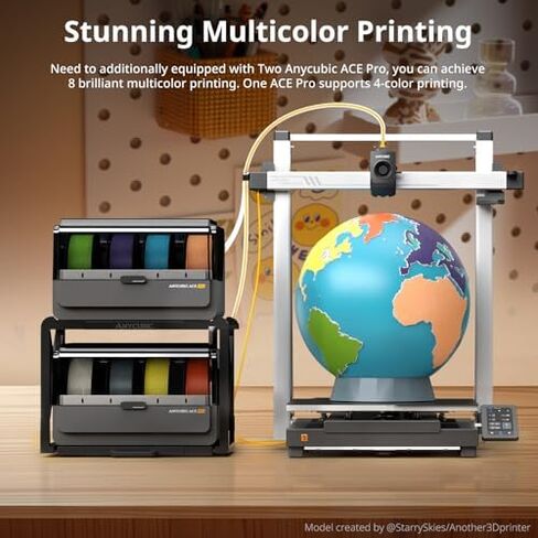 (حزمة 8 ألوان) طابعة Anycubic Kobra 3 Max Combo ثلاثية الأبعاد، 8 ألوان مذهلة مع 2 Anycubic ACE PRO، حجم بناء كبير 420x420x500 مم 600 مم/ثانية عالية السرعة ودقيقة in Kuwait