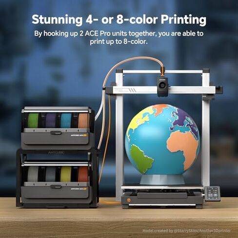 (حزمة 8 ألوان) طابعة Anycubic Kobra 3 Max Combo ثلاثية الأبعاد، 8 ألوان مذهلة مع 2 Anycubic ACE PRO، حجم بناء كبير 420x420x500 مم 600 مم/ثانية عالية السرعة ودقيقة in Kuwait