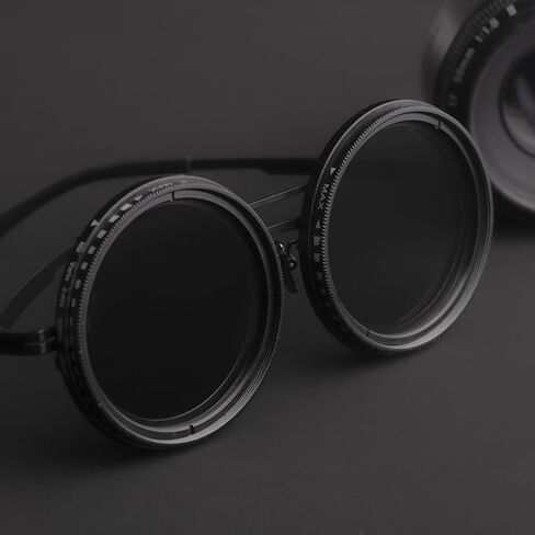 Adjustable Polarized Sunglasses with 9 Tint Levels, Round Frame, UV400 Protection, ND Filter Lenses, Non-Slip Design for Sports, Driving, Daily Use in Kuwait
