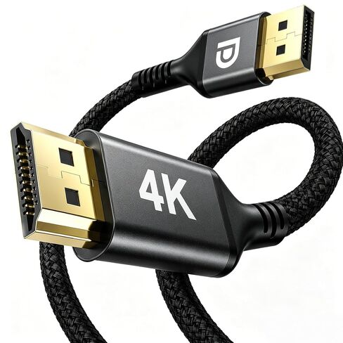 Diyanisly 4K @ 30 هرتز DisplayPort إلى كابل HDMI 3.3FT/1M، مضفر أحادي الاتجاه DP 1.2 إلى HDMI 1.4، موصلات مطلية بالذهب، سلك صوت فيديو للشاشة، جهاز العرض، سطح المكتب، الكمبيوتر المحمول in Kuwait
