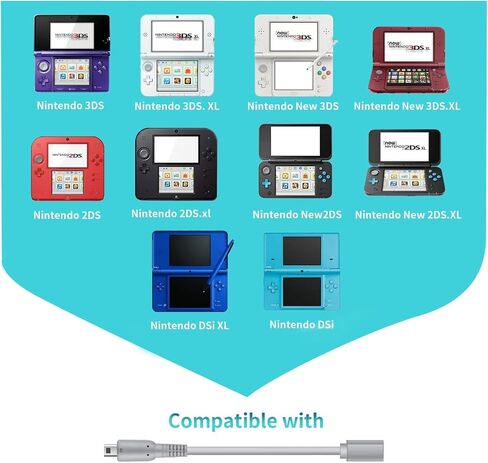 محول كابل شحن USB من النوع C من Pelidox لـ 3DS XL/3DS LL/New 3DS/3DS XL/3DS/New 2DS LL/2DS XL/2DS/DSi/DSi XL (1) in Kuwait