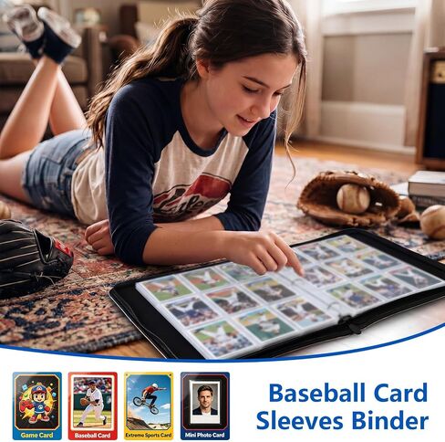 900 Pockets Ice Cream Drip Baseball Card Binder Baseball Trading Card Sleeves Portable Football Collector Cardholder Album Protectors Gifts for Girls Boys Sports Game Supplies in Kuwait