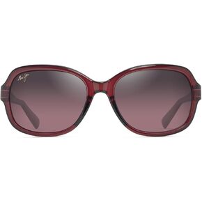 نظارات شمسية نسائية من Maui Jim طراز Hiluhilu مستقطبة على شكل فراشة، لون عنابي شفاف لامع/Maui Rose® مستقطبة، مقاس متوسط in Kuwait