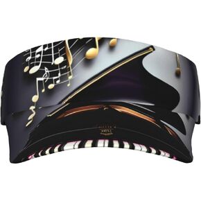 Music Note Pianos Print Foldable Sun Visor Hat Lightweight Adjustable Sun Visor Hat Outdoor Sports Cap for Adults in Kuwait