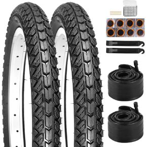 2 PCS 16x2.125 Bike Tire and Tube Set, 16 Inch Bike Tire with Knobby Tread, 57-305 Bicycle Tires, A/V Valve Tubes, Repair Kit for BMX, Mountain Bike, Sidewalk, Park Riding in Saudi Arabia