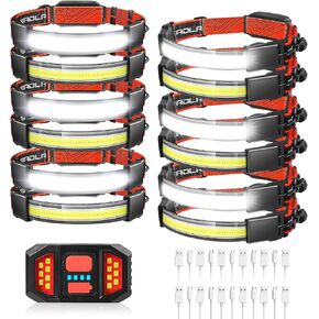 LoTanop 12 Pack Headlamp - High Lumens Rechargeable for Adults - 230° Wide Beam & 3 Modes - Lightweight & Comfortable - for Running, Camping, Hiking, Cycling (2) in Saudi Arabia