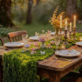 Wonderland Tea Party Decoration 71 x 12 Inches Artificial Moss Table Runner with 100g Fake Moss Enchanted Forest Fairy Decor for Spring Wedding Party Home Table Centerpiece in Saudi Arabia