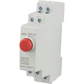 Din Rail Push Button Type Cease Starting Power Switch Modularity Red Green AC/DC 24V,IP20 Protection Compact Modular Design(Red) in Kuwait