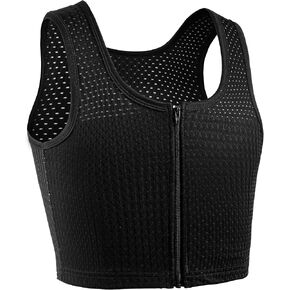 XUJI Chest Binder FTM Transgender Zip Up Binder Breathable Breast Cool Fabric Tank Top in Saudi Arabia